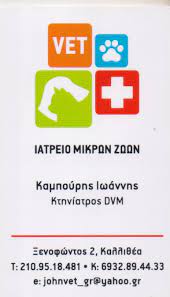 ACTION VET ΚΤΗΝΙΑΤΡΕΙΟ ΚΤΗΝΙΑΤΡΟΣ ΚΑΛΛΙΘΕΑ ΑΤΤΙΚΗ ΚΑΜΠΟΥΡΗΣ ΙΩΑΝΝΗΣ